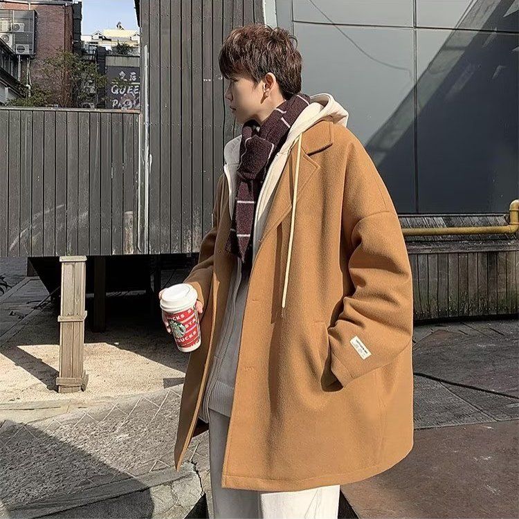 Outdoor Adventure Recreation - Wool Blend Coat Beige Mans Outdoor