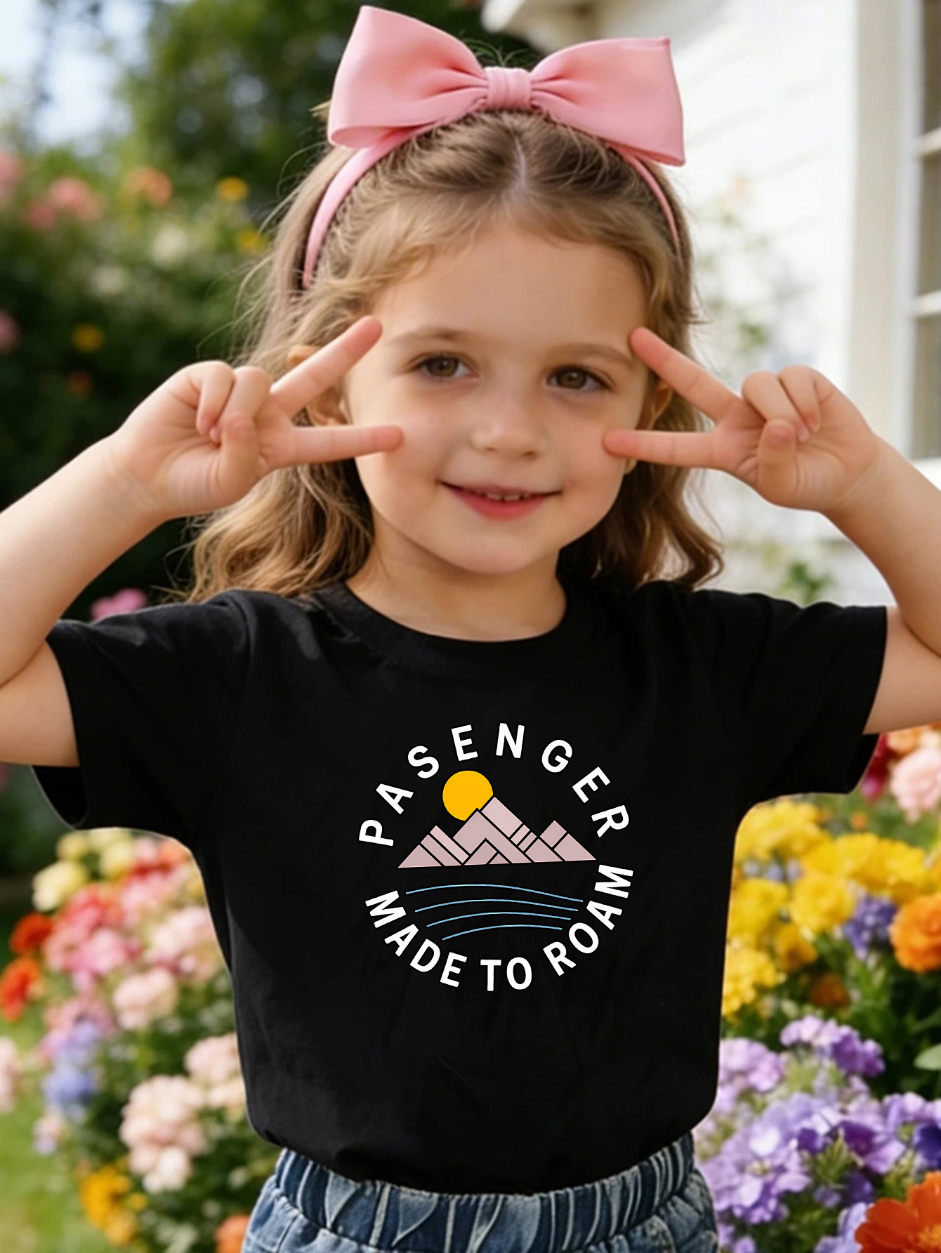 Outdoor Adventure Girl - Outdoor Mountain Adventure Text Print Kids