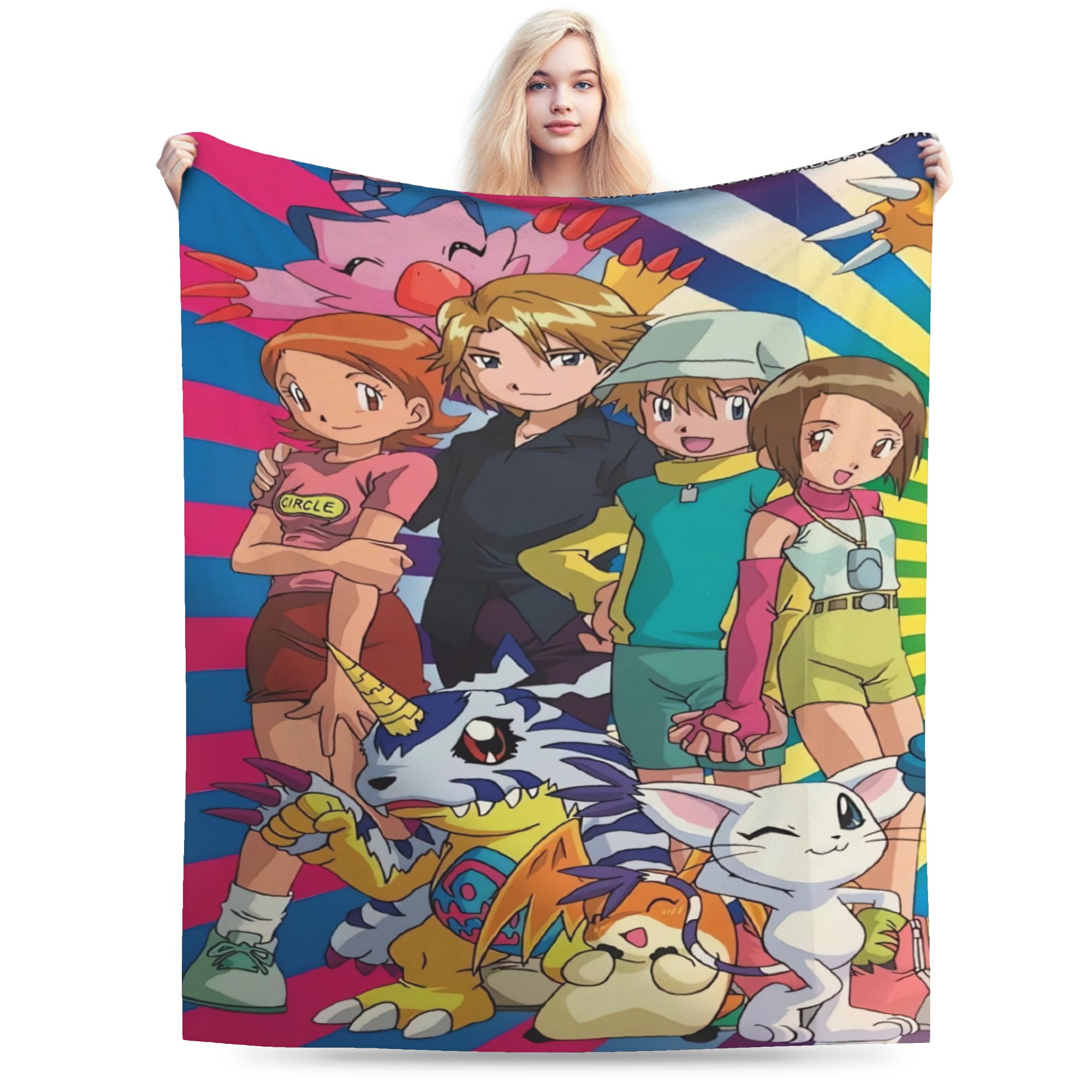 Outdoor Adventure Girl - Digimon Adventure Blankets Quality Super Soft