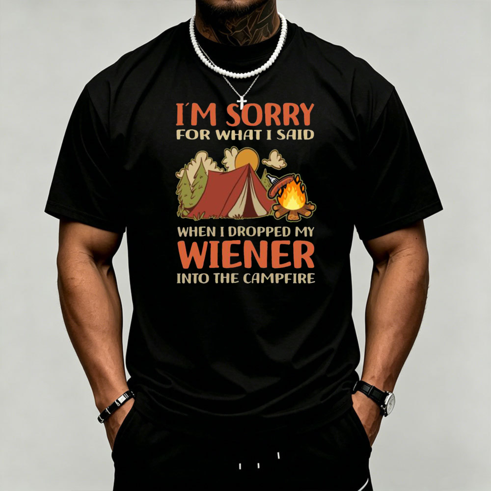 Outdoor Adventure Quotes - Camping Wiener Campfire Graphic Men's T-Shirt