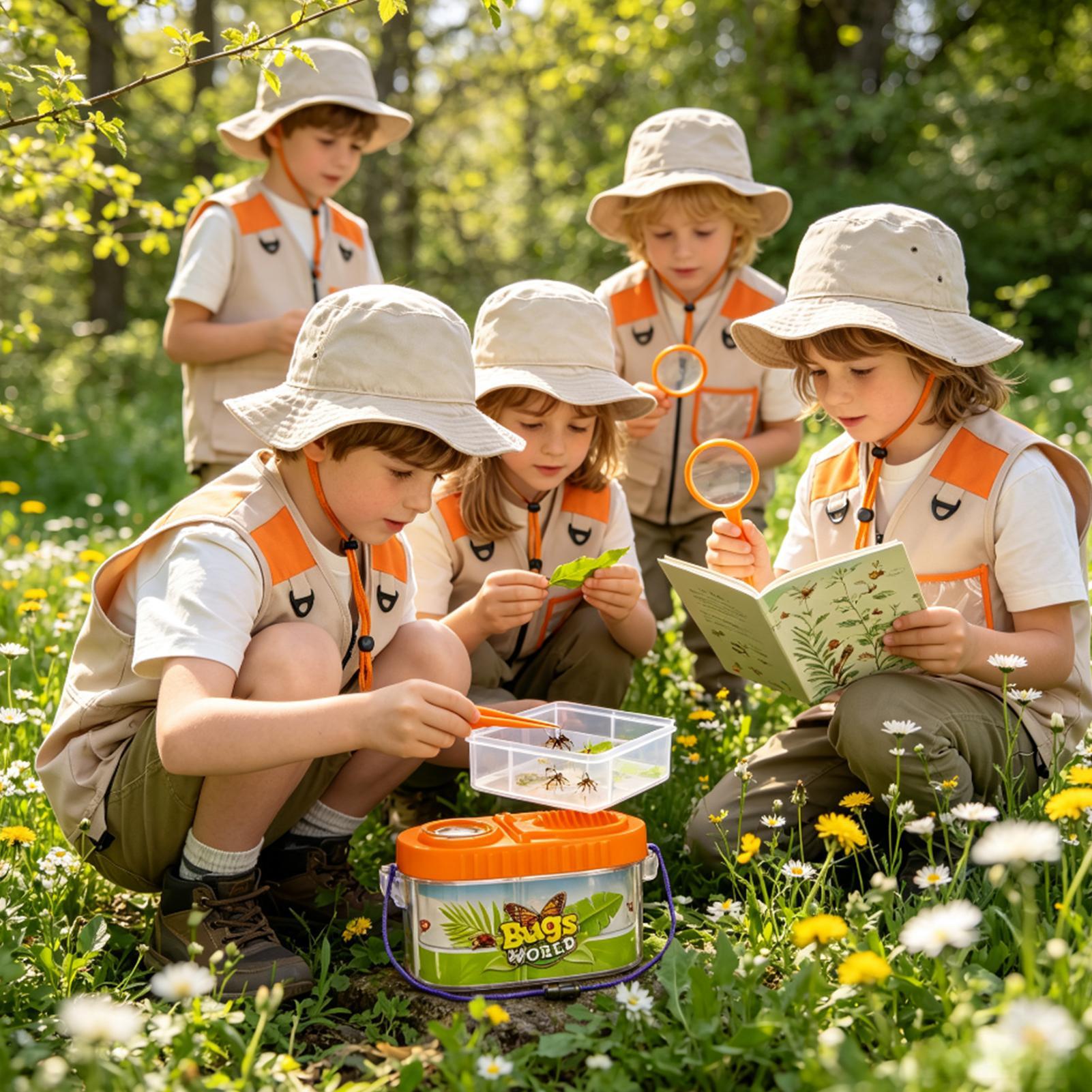 Outdoor Adventure Girl - Kids Adventure Kit With Magnifying Glass