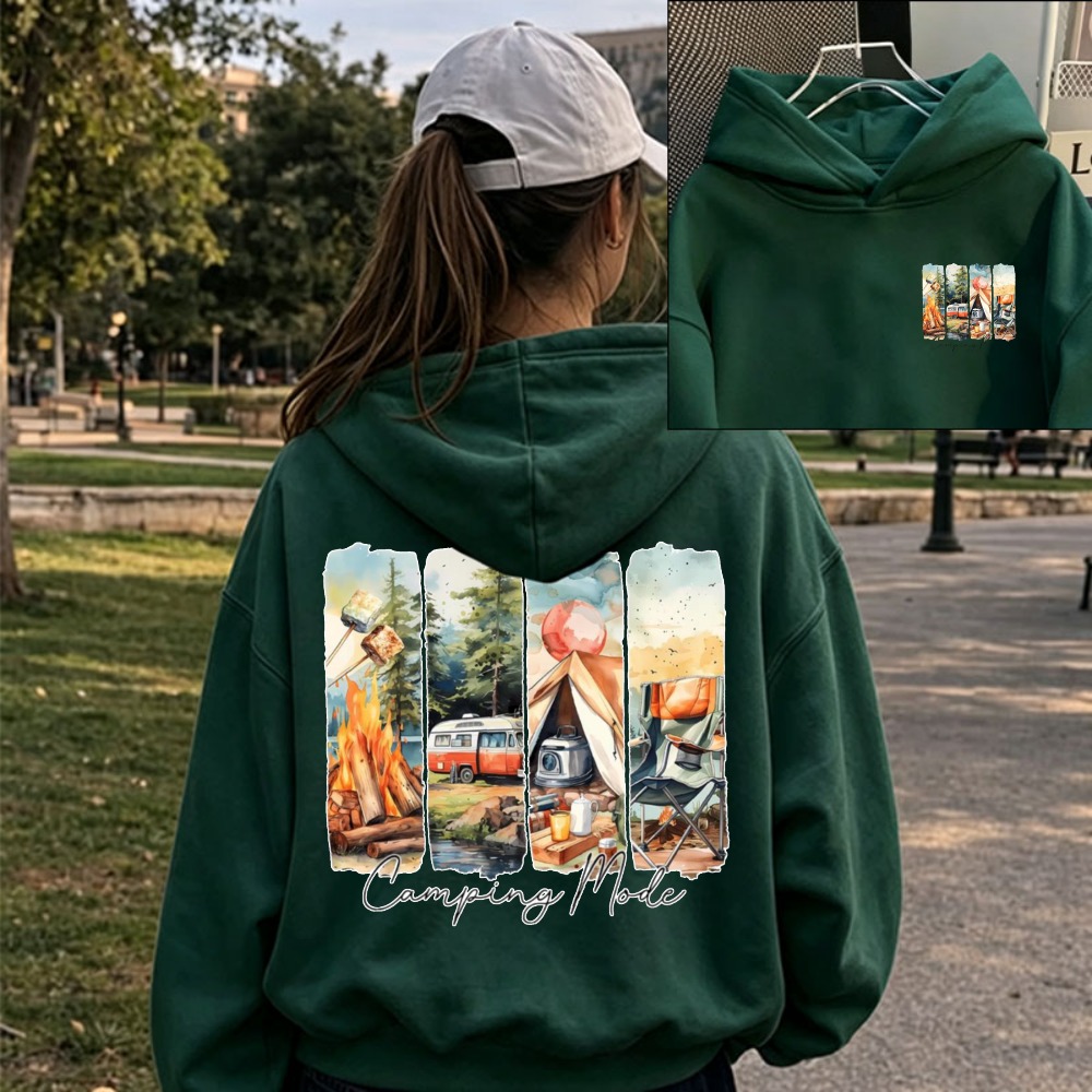 Outdoor Adventure Tent - Women Camping Mode Watercolor Campfire Tent