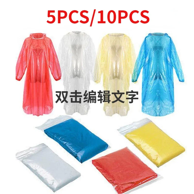 Outdoor Adventure Girl - 5/10PC Disposable Raincoat Adultchildren Waterproof Rain