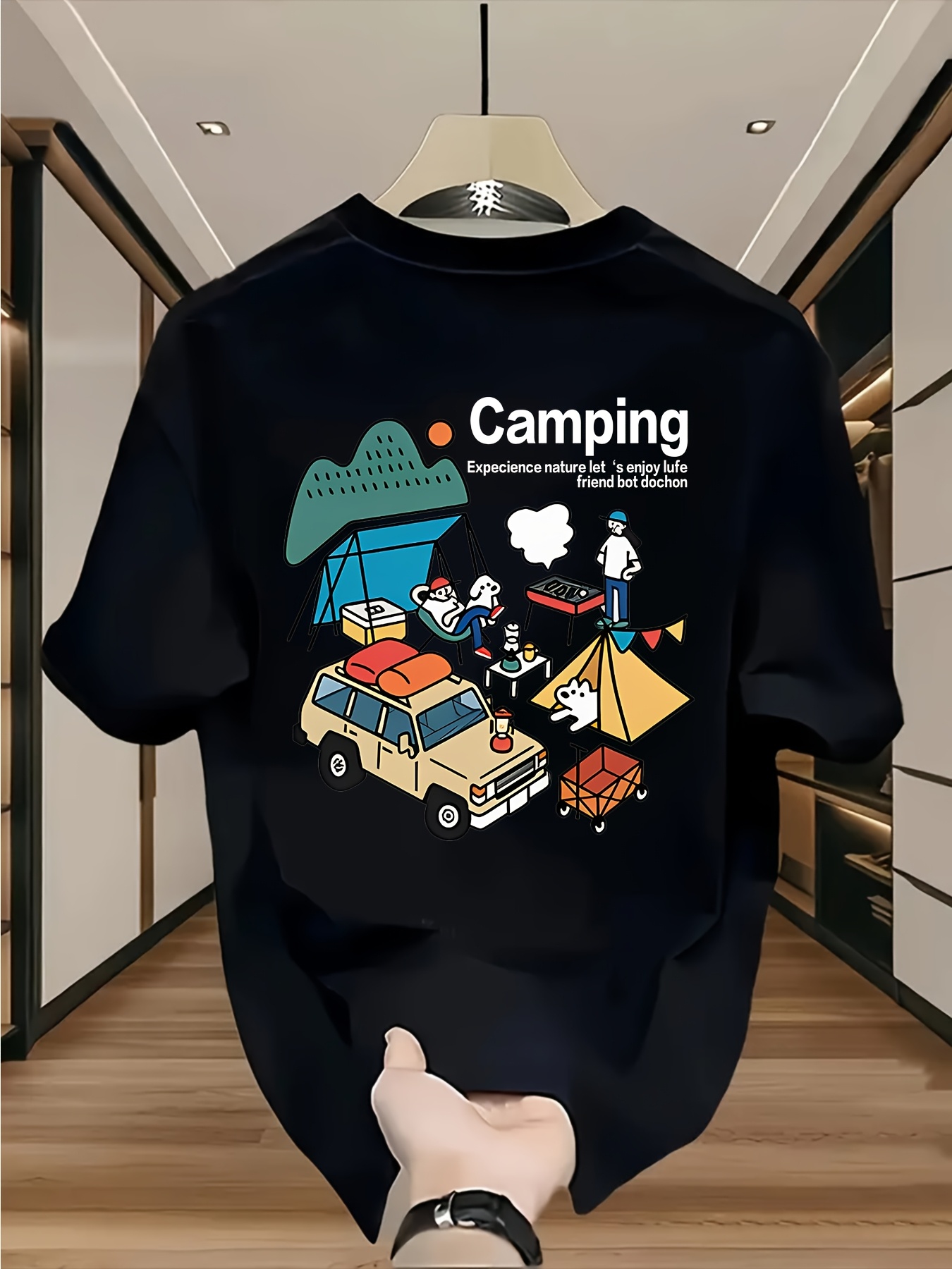 Outdoor Adventure Tent - Cute Camping Adventure Graphic Tee with