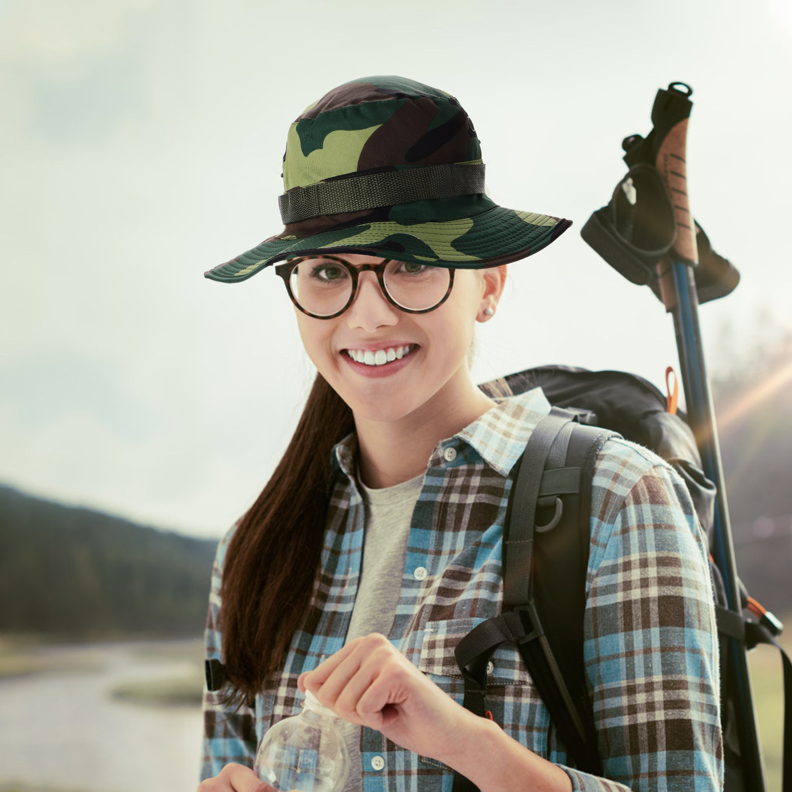 Men Bucket Hat Camo Design Sun - Outdoor Adventure Hat 评论和价格