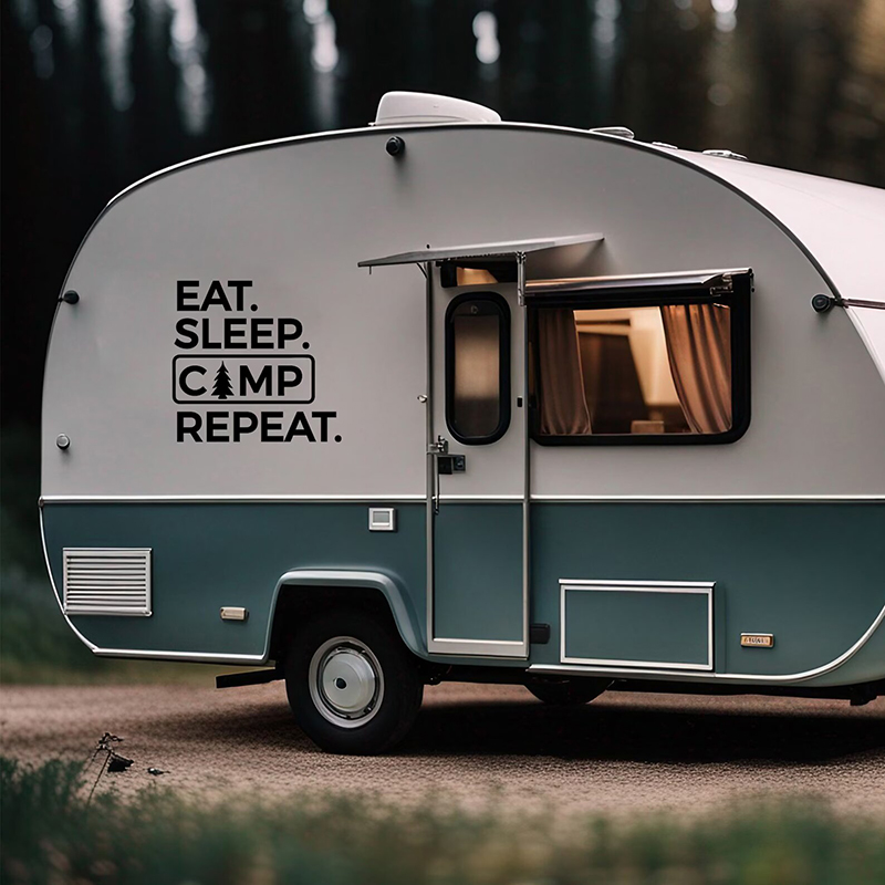 Eat Sleep Camp Repeat Decal fo - Outdoor Adventure Quotes 评论和价格
